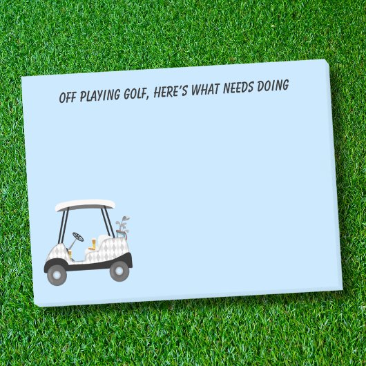 Uit om golf te spelen Golfkar met bier en hotdog Post-it® Notes