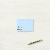 Uit om golf te spelen Golfkar met bier en hotdog Post-it® Notes (Op bureau)