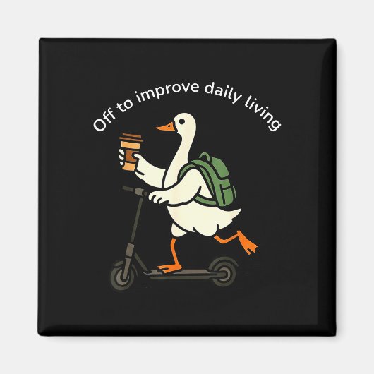 Uit om het dagelijks leven van de gans-scooter te magneet (Voorkant)
