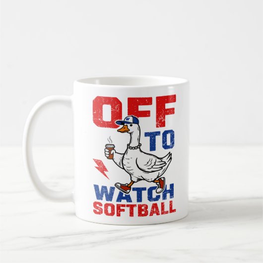 Uit om Softbal te Kijken Koffiemok (Links)