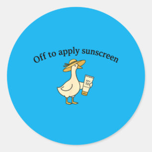 Uit om zonnebrandcrème te appliceren Gans Zomer St Ronde Sticker