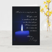 uit ons aller sympathie Blue Candlelight Kaart (Gele Bloem)