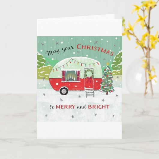 UIT "ONZE CAMPER" KERSTGROETEN KAART (Gele Bloem)