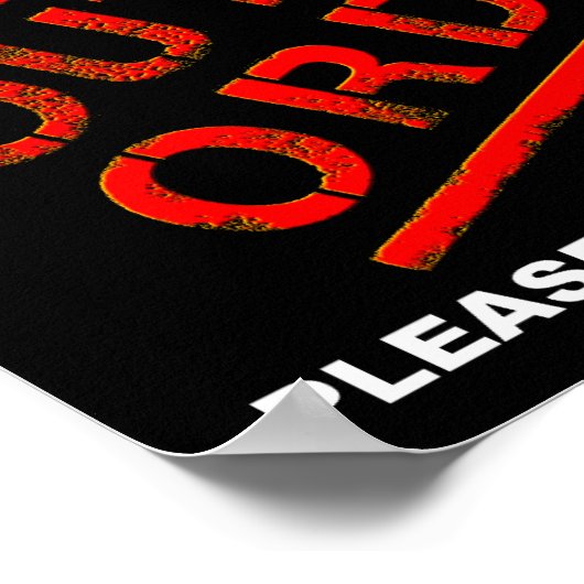 Uit orde Funny Poster blk (Hoek)