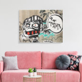 Uit orde graffiti canvas afdruk (Insitu (Woonkamer))
