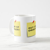 Uit orde! koffiemok (Voorkant links)
