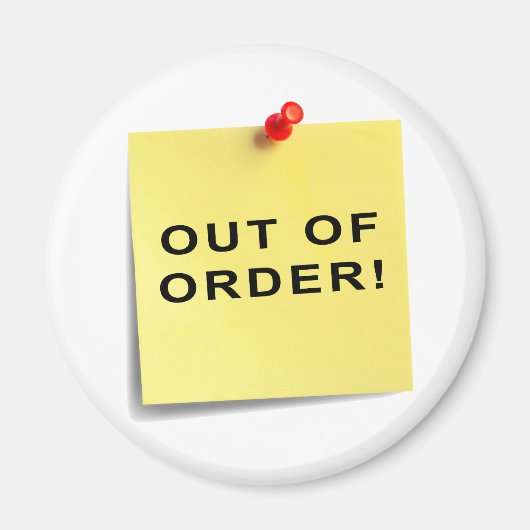 Uit orde! magneet (Voorkant)