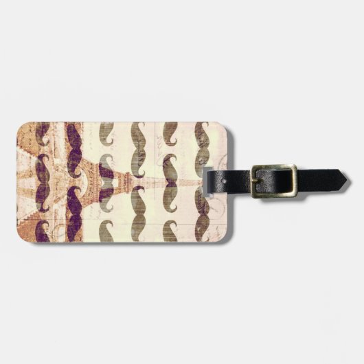 Uit Parijs met snor Bagagelabel (Voorkant horizontaal)