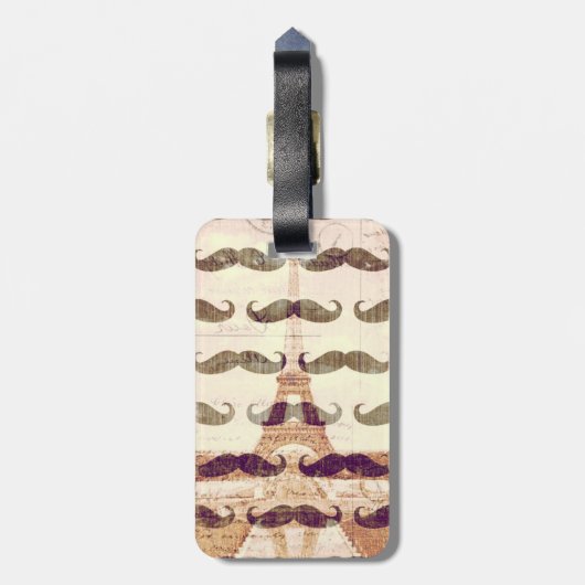 Uit Parijs met snor Bagagelabel (Achterkant verticaal)