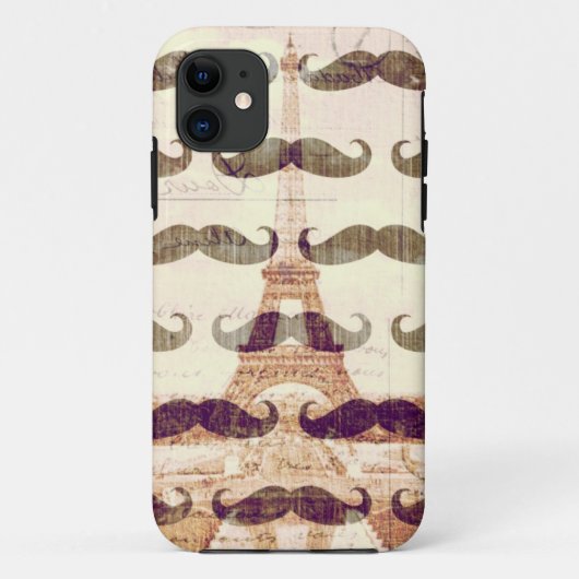 Uit Parijs met snor Case-Mate iPhone Case (Achterkant)