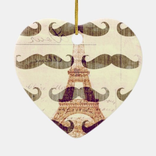 Uit Parijs met snor Keramisch Ornament (Achterkant)