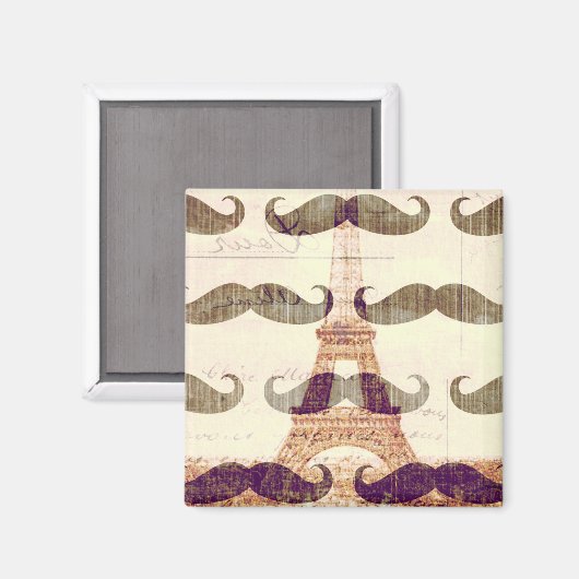 Uit Parijs met snor Magneet (Voorkant / Achterkant)