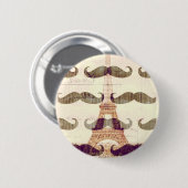 Uit Parijs met snor Ronde Button 5,7 Cm (Voorkant /achterkant)