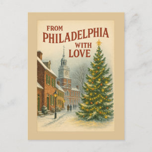  uit Philadelphia met liefde voor kerst Feestdagenkaart