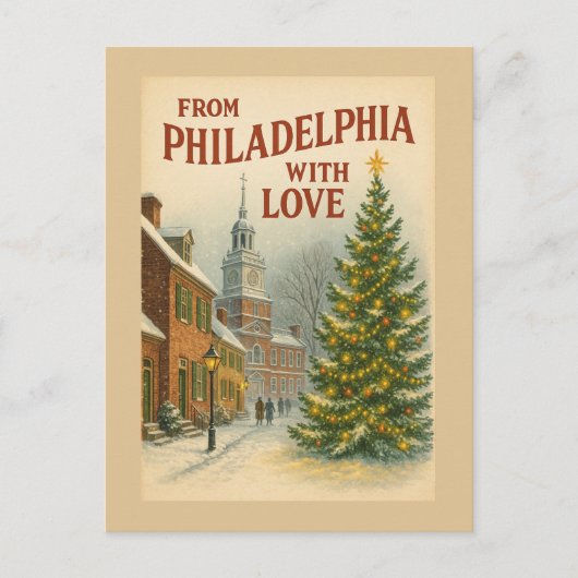 uit Philadelphia met liefde voor kerst Feestdagenkaart (Voorkant)