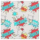 UIT! POW! 💥🦸 Pop Art Comic Book Fabric Stof (Close Up)