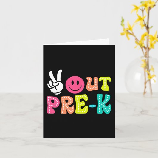 Uit Pre-k Afstuderen CL van 2024 Laatste schooldag Kaart (Gele Bloem)