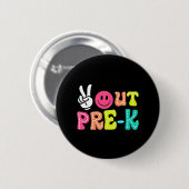Uit Pre-k Afstuderen CL van 2024 Laatste schooldag Ronde Button 5,7 Cm (Voorkant /achterkant)