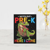 Uit Pre-K Hier kom ik dinosaurus terug naar school Kaart (Gele Bloem)