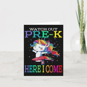 Uit Pre-K Hier kom ik Eenhoorn terug naar school Kaart