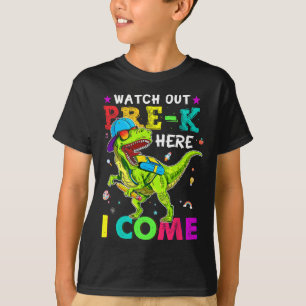 Uit Pre K Hier kom ik met dinosaurussen terug naar T-shirt