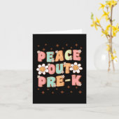 Uit Pre-k Schattig Groovy Laatste Dag Van Preschoo Kaart (Gele Bloem)