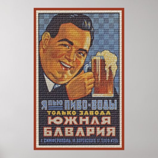 uit Rusland met bier Poster (Voorkant)