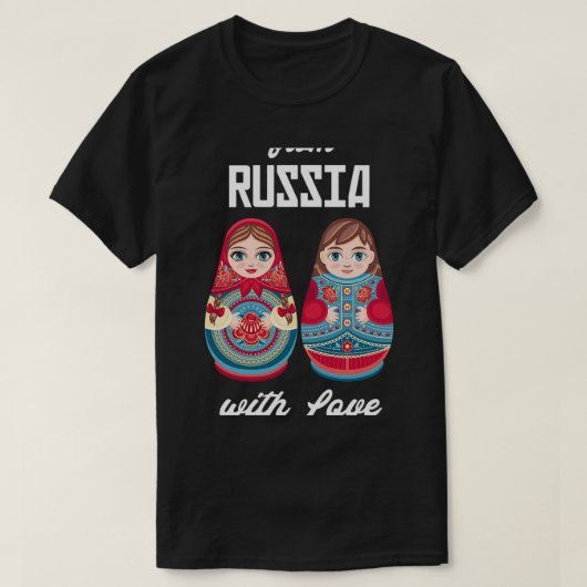 Uit Rusland met liefde Matryoshka Souvenir Nesting T-shirt (Design voorkant)