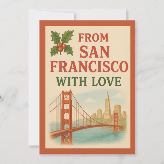 Uit San Francisco met liefde aangepaste kerst Kaart (Voorkant)
