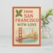 Uit San Francisco met liefde aangepaste kerst Kaart (Staand voorkant)