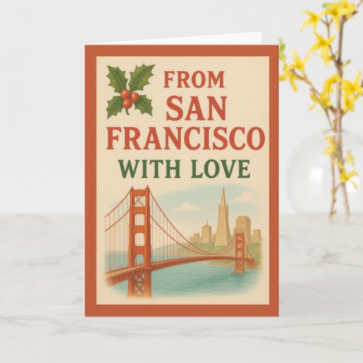  "Uit San Francisco met liefde" Kerst Kaart (Gele Bloem)