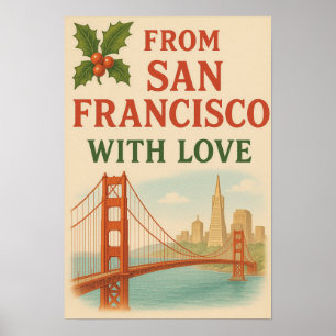 Uit San Francisco met liefde - Vintage Christmas Poster