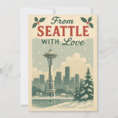 uit Seattle met liefde voor kerst Feestdagenkaart (Voorkant)