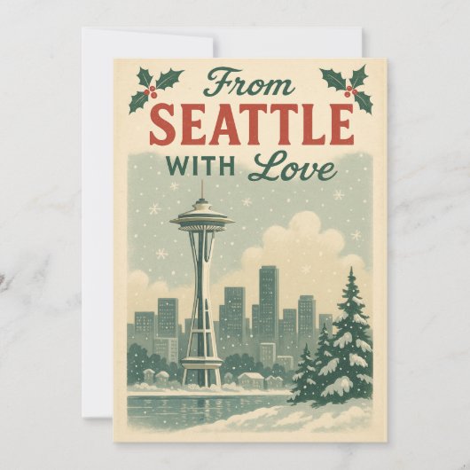  uit Seattle met liefde voor kerst Feestdagenkaart (Voorkant)