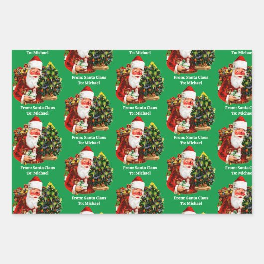 Uit Sinterklaas Voeg kindernamen toe 3 Inpakpapier Vel (Voorkant 3)