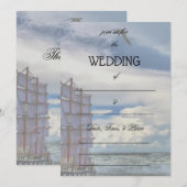 Uit te vullen uitnodiging voor een oceaanhuwelijk  (Voorkant / Achterkant)