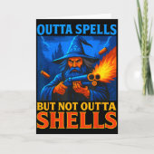 Uit toverspreuken maar niet uit granaten tovenaar  kaart (Voorkant)