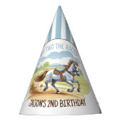 Uit twee races de paardensport verjaardag gedrukt feesthoedjes (Voorkant)