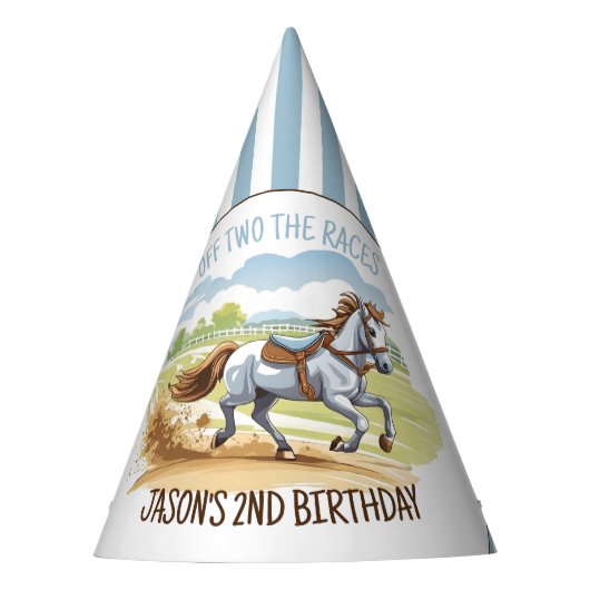 Uit twee races de paardensport verjaardag gedrukt feesthoedjes (Voorkant)
