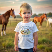 Uit twee races de ruiterpartij gedrukt kinder shirts