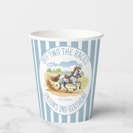 Uit twee races de ruiterpartij gedrukt papieren bekers (Voorkant)
