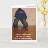 Uit-van-kleren, uit-van-lichaamsverjaardag kaart (Gele Bloem)