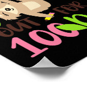 Uit voor 100 dagen luiaard 100ste dagen van school poster (Hoek)