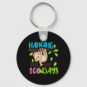 Uit voor 100 dagen luiaard 100ste dagen van school sleutelhanger