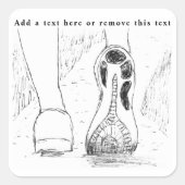 Uit voor een Walk Sketch Vierkante Sticker (Voorkant)