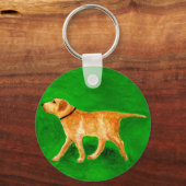 Uit wandelen met de hond sleutelhanger (Voorkant)