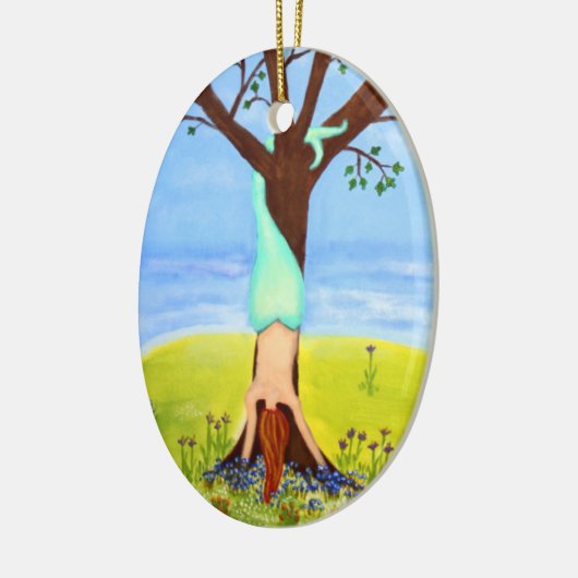 "Uit water" Zeemeerminnende kunst Keramisch Ornament (Links)