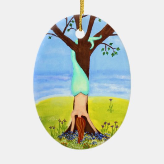 "Uit water" Zeemeerminnende kunst Keramisch Ornament (Voorkant)