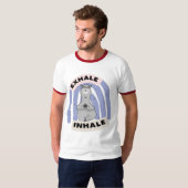 Uitademen Inhaleren Llama Yoga grappig T-shirt (Voorkant volledig)