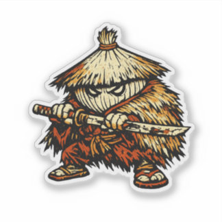 UiTbandiet — Grappige Groente Lone Ronin Vintage  Sticker